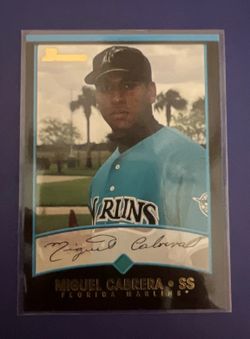 (Lot of 3) 2001 BOWMAN # 299 MIGUEL CABRERA Error PHOTO DENNY BAUTISTA PHOTO RC
