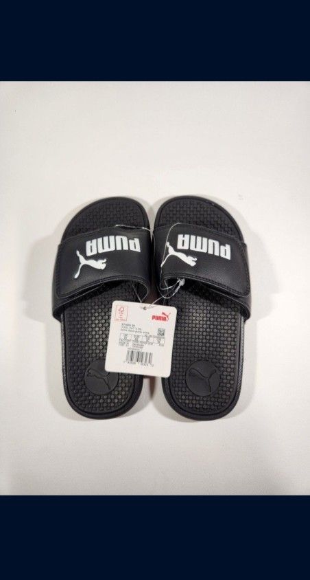Puma Boys/little Kids Slides Black, Size 1C Brand New