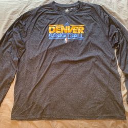 Gray Denver Nuggets Adidas Climalite Shirt; Men’s 2XL