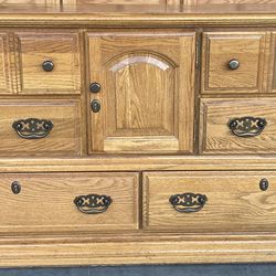 8 Drawer Oak Lowboy Dresser Chest