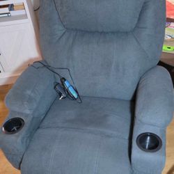 MASSAGE + HEAT Power Recliner - Charcoal Gray