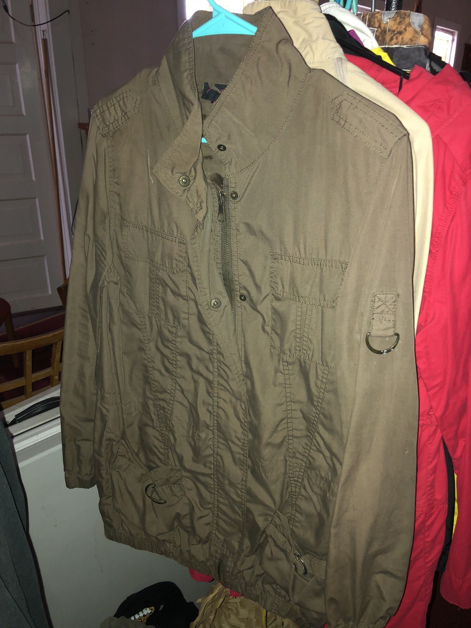 Brown Cotton Windbreaker