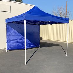 $100 (New in box) Heavy-duty 10x10 ft canopy with (1 sidewall) outdoor ez popup party tent patio shelter w/ carry bag 