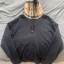 Burberry Check Hood Cotton Hoodie