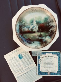 Hometown Chapel by Thomas Kinkade Collectors Plate