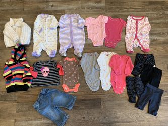 Baby girl clothing NB used