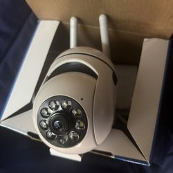Wi-Fi wireless camera goes right to your phone so you can see whatever your camera facing from your phone. It’s really neat.