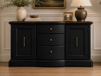 Refinished Vintage Solid Wood Buffet | Sideboard | Media Console