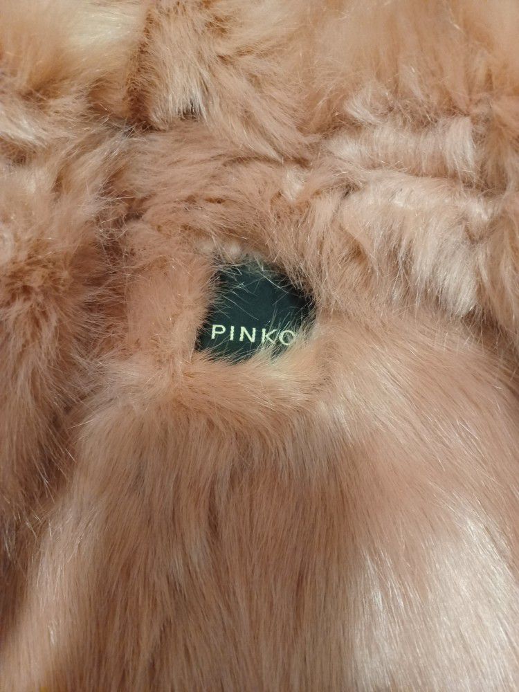Authentic Pinko Denim Fur Jacket Size M 