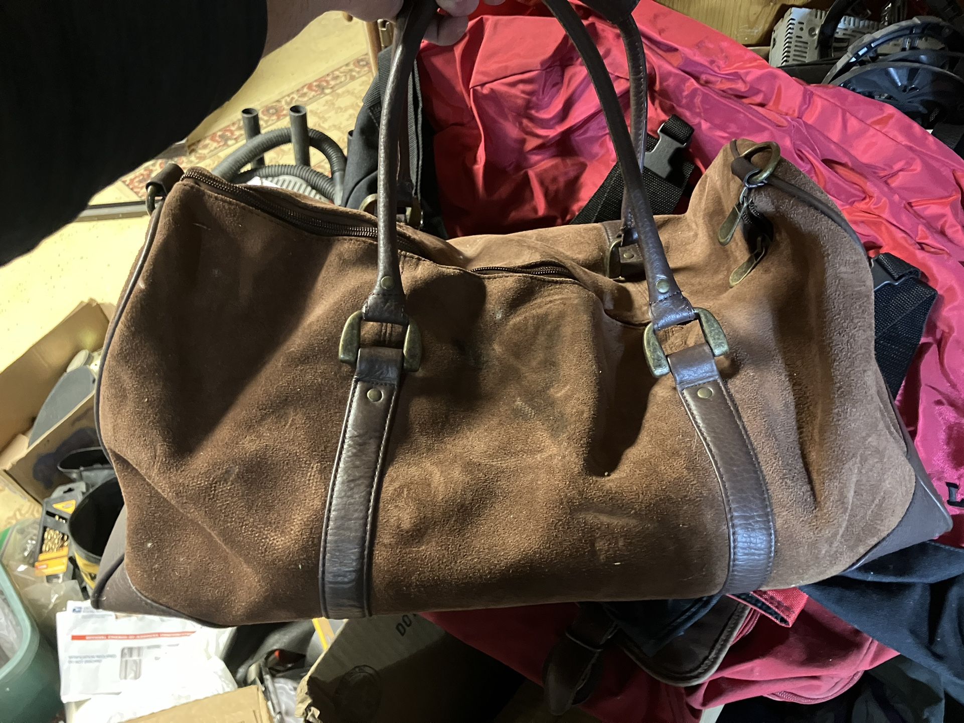Vintage Marlboro Leather Duffle Bag