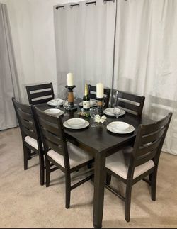 Modern Rustic Dining Table with 6 Chairs ASHLEY FURNITURE