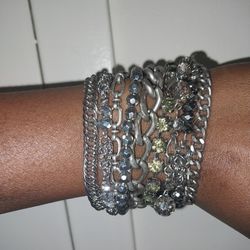 Silver Chain, Magnetic Closure Bracelet 