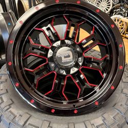 20" Black/Red Desserti Offroad Wheels All 4 While Supplies Last 