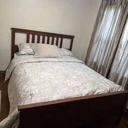 Queen bed frame and queen mattress