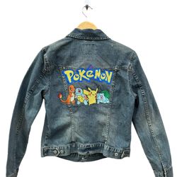 Pokémon denim jacket rare pikachu dbz women’s