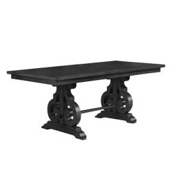Dark Grey Counter Height Dining Table Set