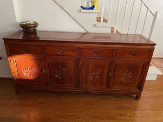 Rosewood Long cabinet with 4 drawers
