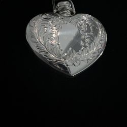 Engraved Heart Locket Sterling Silver