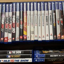 PS4 with 2 Controllers & 28 Games 