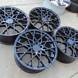 Set of 4 Used Matte Black 18X8.5 TSW SEBRING Rims 5X114.3/5X4.5 +40MM Offset