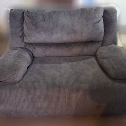 Ashley Furniture Clonmel Microfiber Manual Zero Wall Wide Seat (oversized) Adjustable Recliner, charcoal 