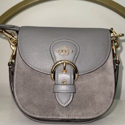 Coach Kleo Shoulder Bag 17 in Gray, Granite/Gold