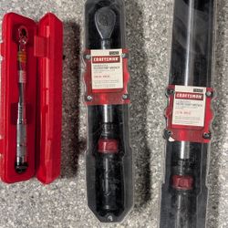 Torque Wrenches 1/2, 3/8, 1/4