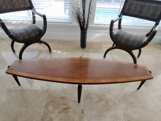 Mid-century wood surf board coffee table