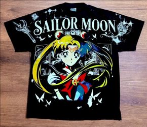 Sailor Moon Anime All Over Print AOP T Shirt XL Screen Stars Double Sided #15A