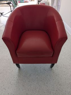 Red Leather Tub Chair