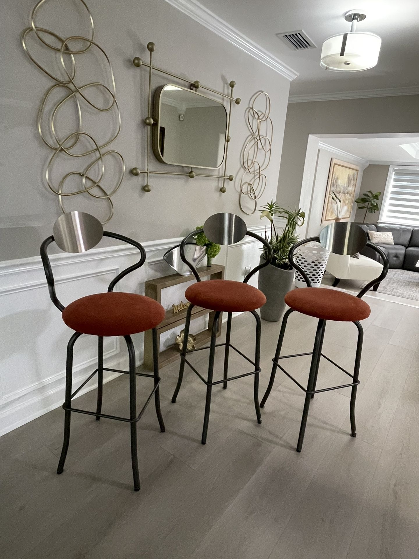 Set of 3 Modern Bar Stools - $100 OBO