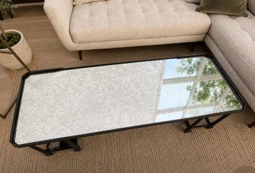 Mid century modern mirror top coffee table