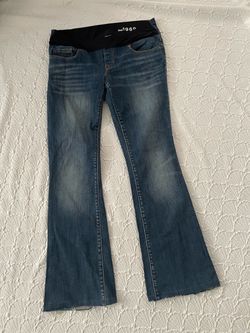 GAP 1969 Dark Blue Flare Maternity Jeans with Stretch Waistband 27/4