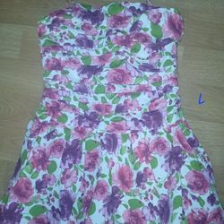 Size Large Floral Pink Dress