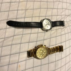 Michal Cors Watch Gold And Breil Leather Strap 
