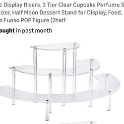Acrylic Display Risers, 3 Tier Clear Cupcake Perfume Stand Organizer,