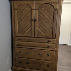 solid wood tall stand-up dresser / armoire