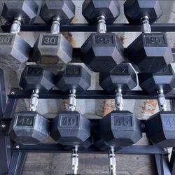 New Hex Dumbbells (300 Lb) 💪 (2x45Lbs, 2x40Lbs, 2x35Lbs, 2x30Lbs) for $225 FIRM (Rack NOT Included)