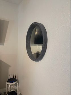 Rustic wood mirror 2 feet diameter