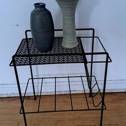 Vintage Mid Century Plant Stand Magazine Rack Table 