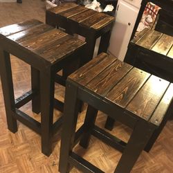 30 inch Expresso Stain Top Bar Stools ....4 For $140