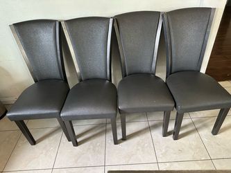 Set of 4 Dark Gray Dining Chairs