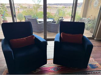 Blue swivel chairs