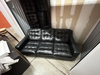 2 Black Leather Couches