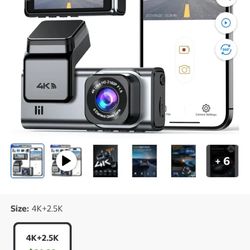 Big Sale-ODREY 4K+2.5K Dual Dash Cam with 64GB Card Wi-Fi