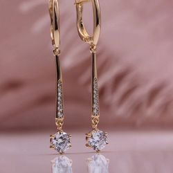 585 Long Zircon Earrings for Women