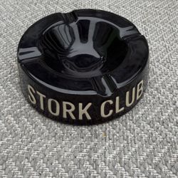 Authentic 1950s Stork Club NYC Ashtray - Rare Black Stoneware
