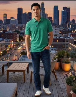 Men's medium George green polo shirt