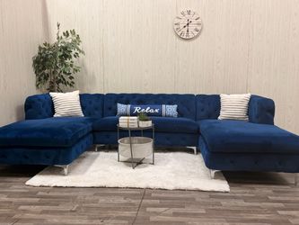 Large 3-piece Navy Blue Sectional - Delivery Available