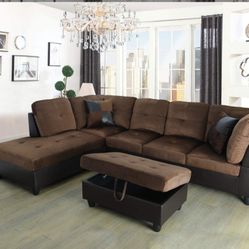 Sectional and ottoman